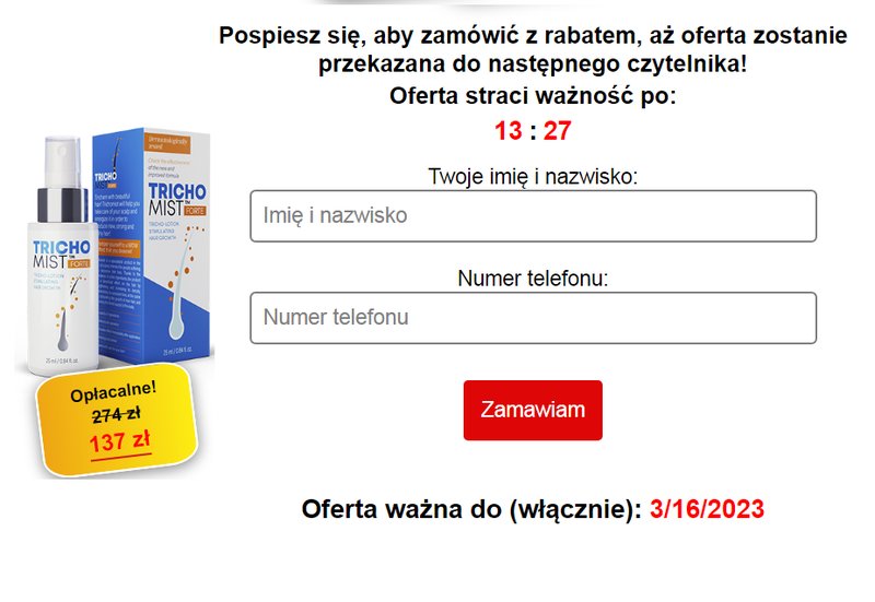 Jakie rezultaty można osiągnąć dzięki Trichomist Forte? - overview Jakie rezultaty można osiągnąć dzięki Trichomist Forte? - overview